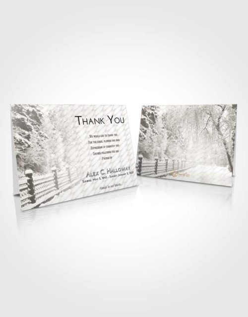 Funeral Thank You Card Template Loving Snow Walk