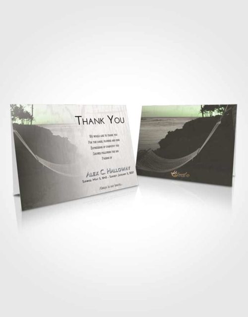 Funeral Thank You Card Template Loving Sunset in a Hammock