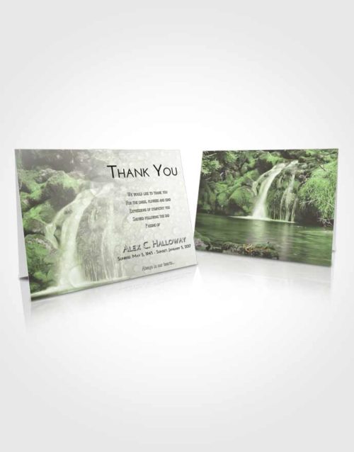 Funeral Thank You Card Template Loving Waterfall Paradise