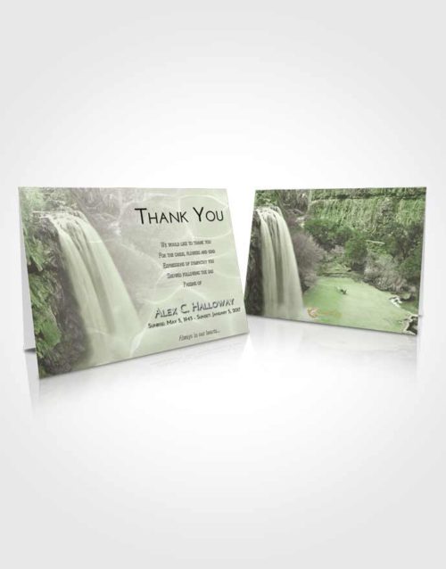 Funeral Thank You Card Template Loving Waterfall Serenity