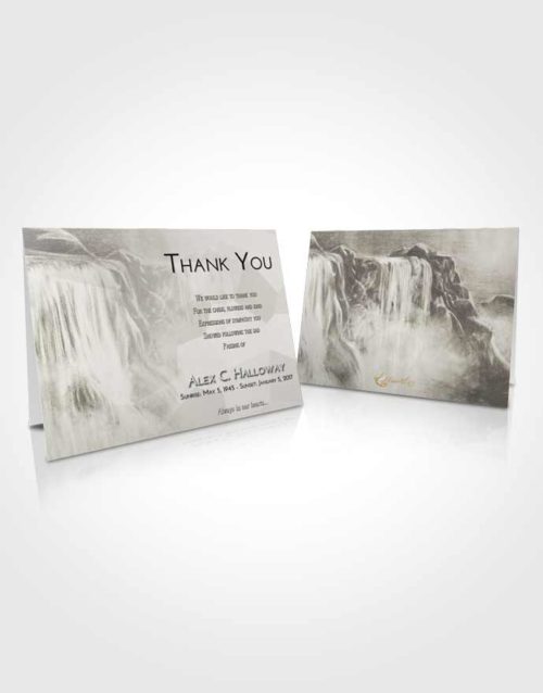 Funeral Thank You Card Template Loving Waterfall Tranquility
