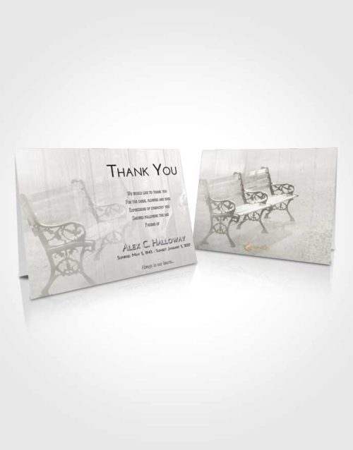 Funeral Thank You Card Template Loving Winter Bench