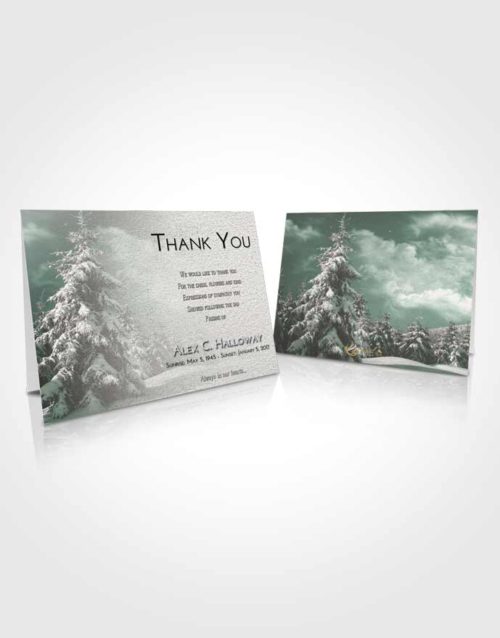 Funeral Thank You Card Template Loving Winter Wonderland