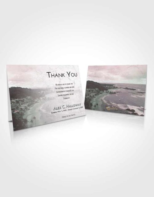 Funeral Thank You Card Template Morning Beach Life
