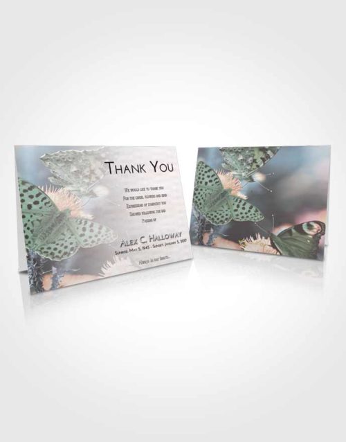 Funeral Thank You Card Template Morning Butterfly Peace