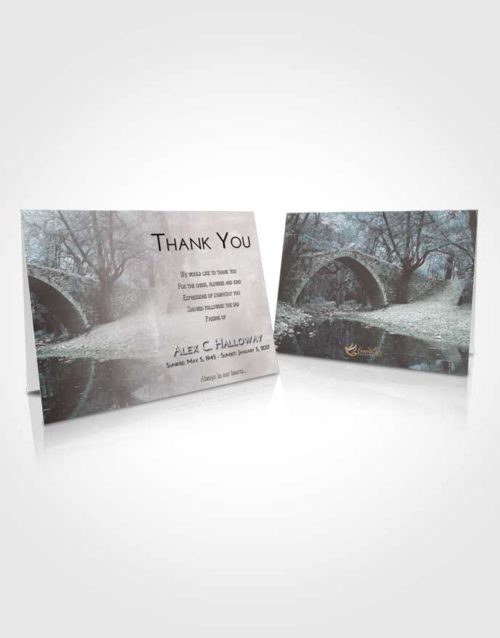 Funeral Thank You Card Template Morning Forest Bridge