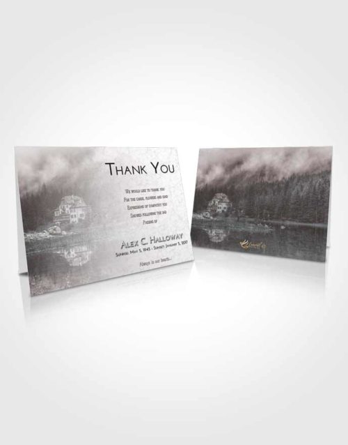 Funeral Thank You Card Template Morning Lake House