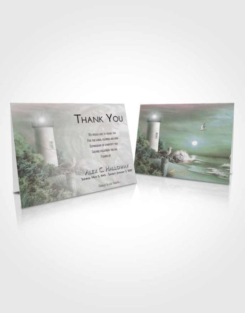 Funeral Thank You Card Template Morning Lighthouse Mystery