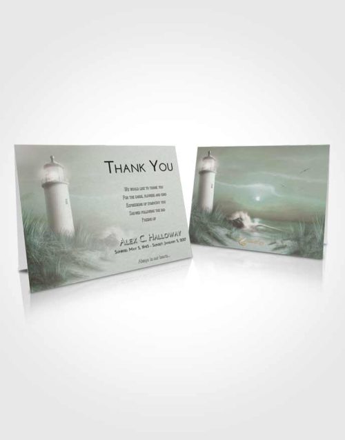 Funeral Thank You Card Template Morning Lighthouse Serenity