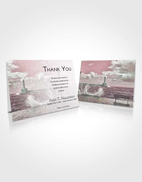 Funeral Thank You Card Template Morning Lighthouse in the Tides