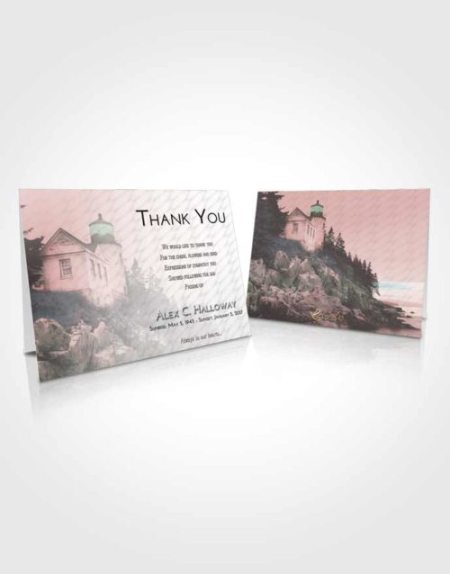 Funeral Thank You Card Template Morning Lighthouse on the Rocks