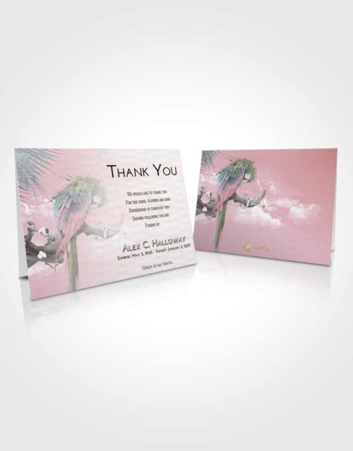 Funeral Thank You Card Template Morning Magical Parrot