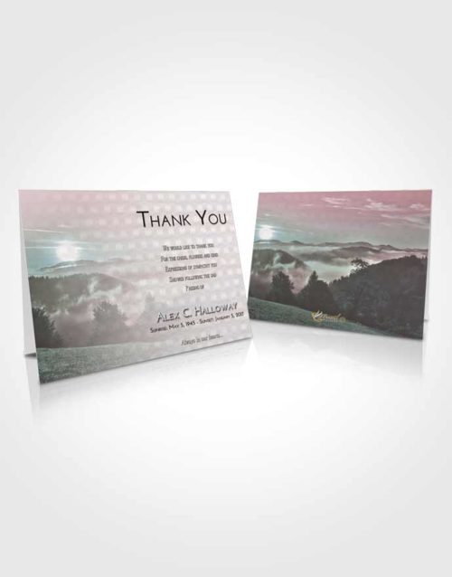 Funeral Thank You Card Template Morning Misty Forest