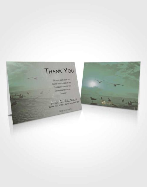 Funeral Thank You Card Template Morning Natural Beach