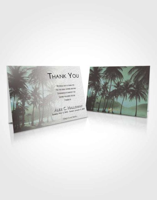 Funeral Thank You Card Template Morning Palm Paradise