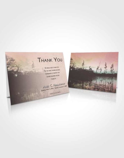 Funeral Thank You Card Template Morning Serenity Lake