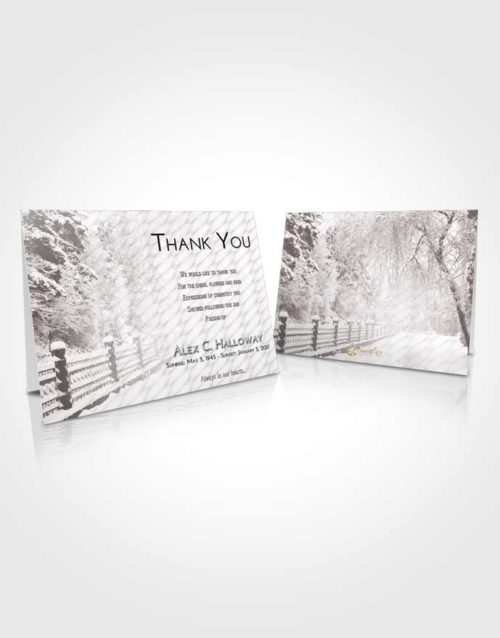 Funeral Thank You Card Template Morning Snow Walk