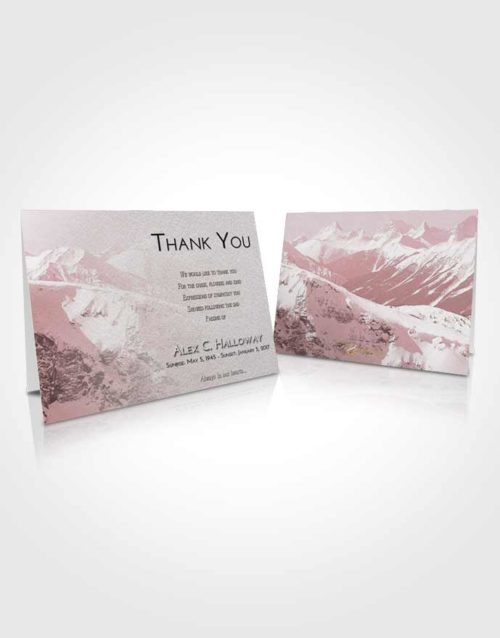 Funeral Thank You Card Template Morning Snowy Mountains