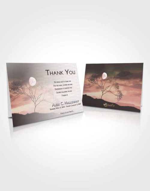 Funeral Thank You Card Template Morning Soft Moonlight
