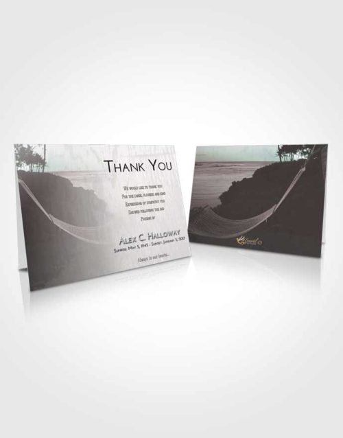 Funeral Thank You Card Template Morning Sunset in a Hammock