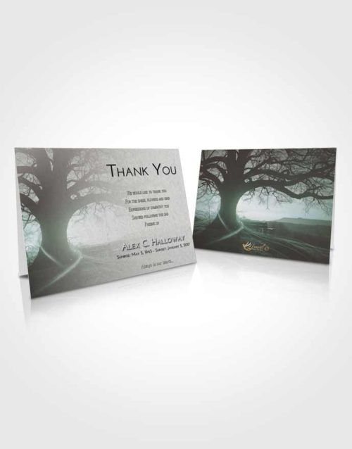 Funeral Thank You Card Template Morning Tree Serenity