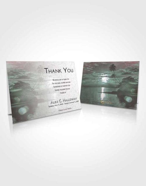 Funeral Thank You Card Template Morning Tropical Beach