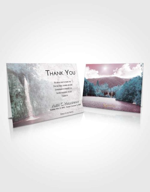 Funeral Thank You Card Template Morning Waterfall Happiness