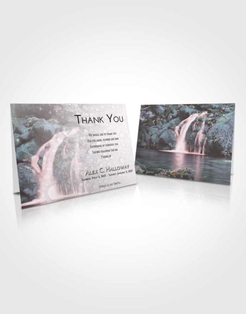 Funeral Thank You Card Template Morning Waterfall Paradise