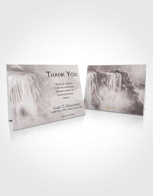 Funeral Thank You Card Template Morning Waterfall Tranquility
