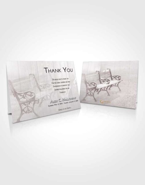 Funeral Thank You Card Template Morning Winter Bench