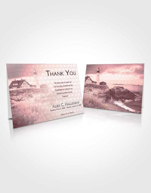 Funeral Thank You Card Template Pink Serenity Lighthouse Secret