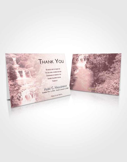 Funeral Thank You Card Template Pink Serenity Waterfall Liberty