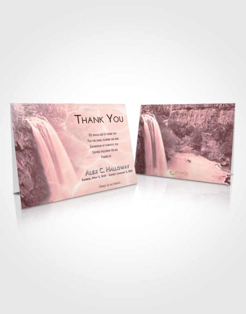 Funeral Thank You Card Template Pink Serenity Waterfall Serenity