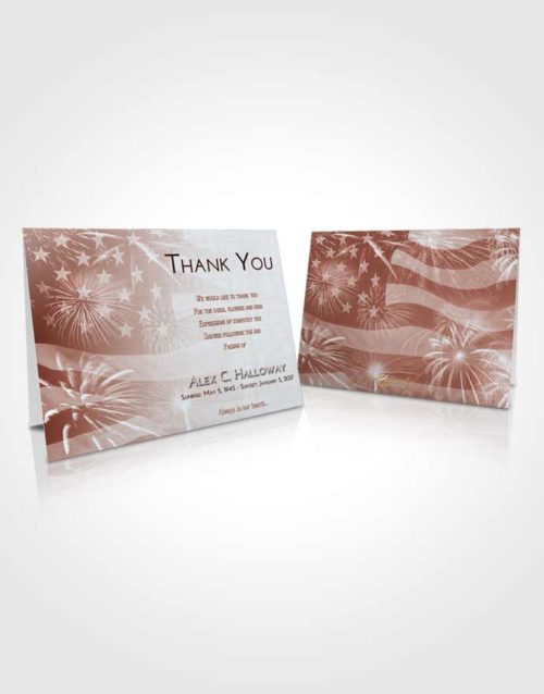 Funeral Thank You Card Template Ruby Love American Patriot