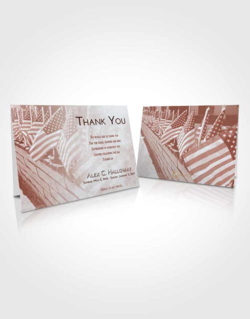 Funeral Thank You Card Template Ruby Love American Victory
