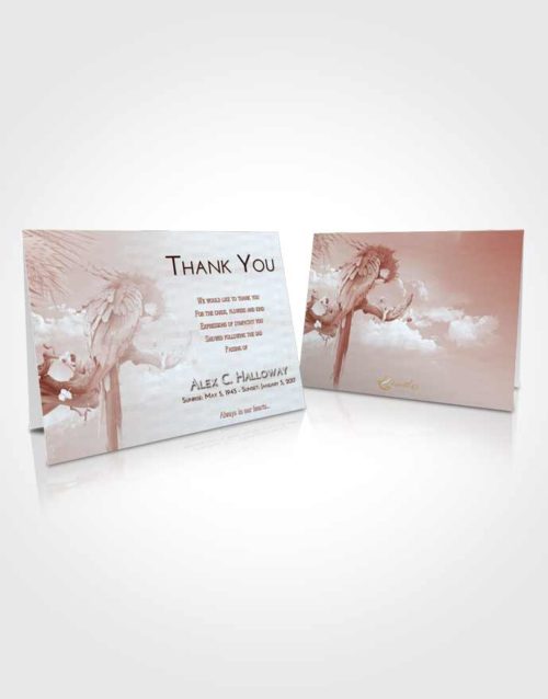 Funeral Thank You Card Template Ruby Love Magical Parrot