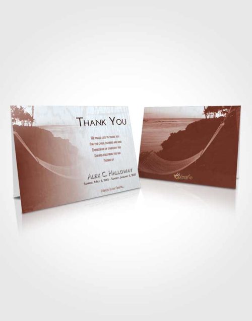 Funeral Thank You Card Template Ruby Love Sunset in a Hammock