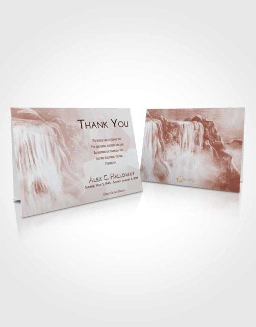 Funeral Thank You Card Template Ruby Love Waterfall Tranquility