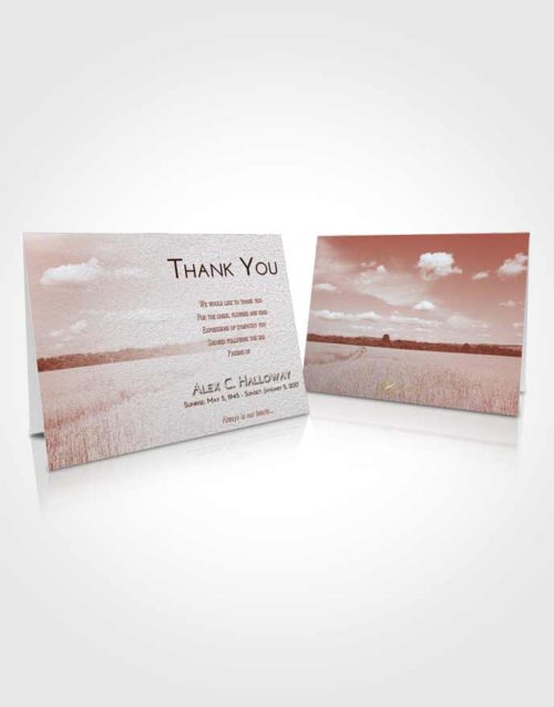 Funeral Thank You Card Template Ruby Love Wheat Serenity