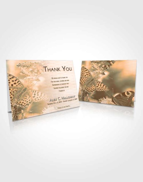 Funeral Thank You Card Template Soft Dusk Butterfly Peace