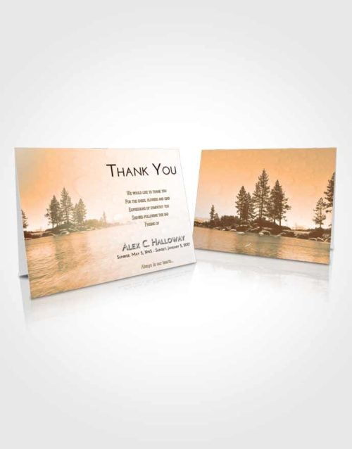 Funeral Thank You Card Template Soft Dusk Coral Waters