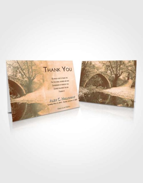 Funeral Thank You Card Template Soft Dusk Forest Bridge