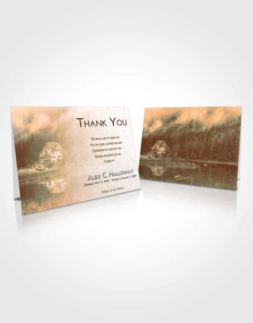Funeral Thank You Card Template Soft Dusk Lake House
