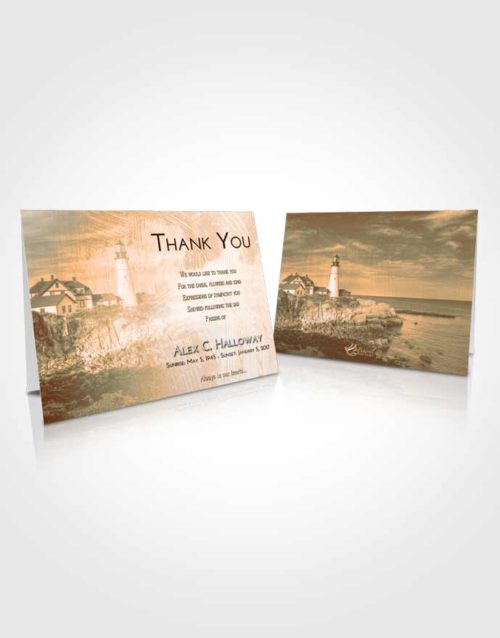 Funeral Thank You Card Template Soft Dusk Lighthouse Journey