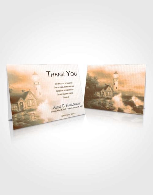Funeral Thank You Card Template Soft Dusk Lighthouse Lookout