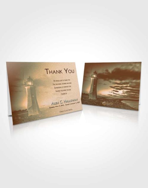 Funeral Thank You Card Template Soft Dusk Lighthouse Magnificence