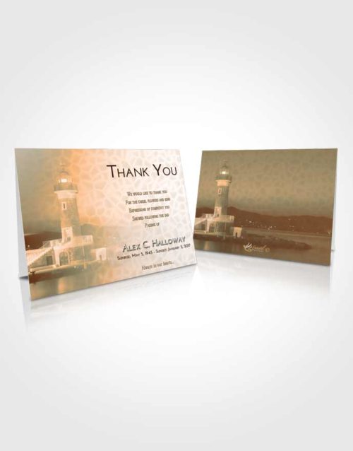 Funeral Thank You Card Template Soft Dusk Lighthouse Majesty