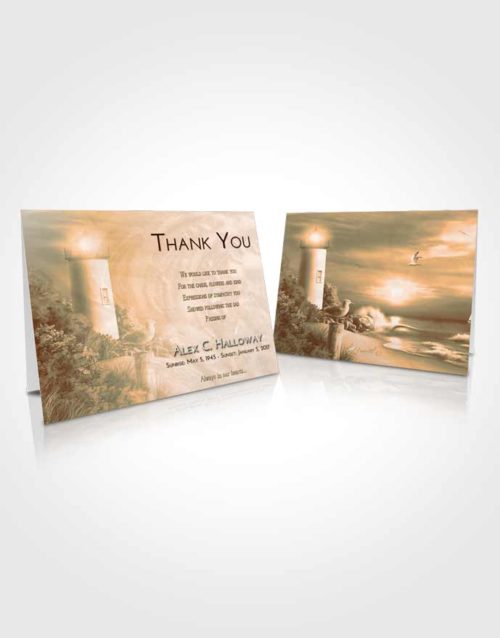 Funeral Thank You Card Template Soft Dusk Lighthouse Mystery