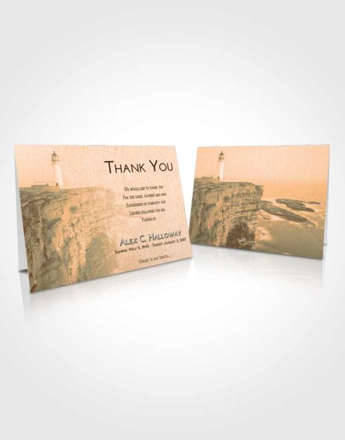 Funeral Thank You Card Template Soft Dusk Lighthouse Point