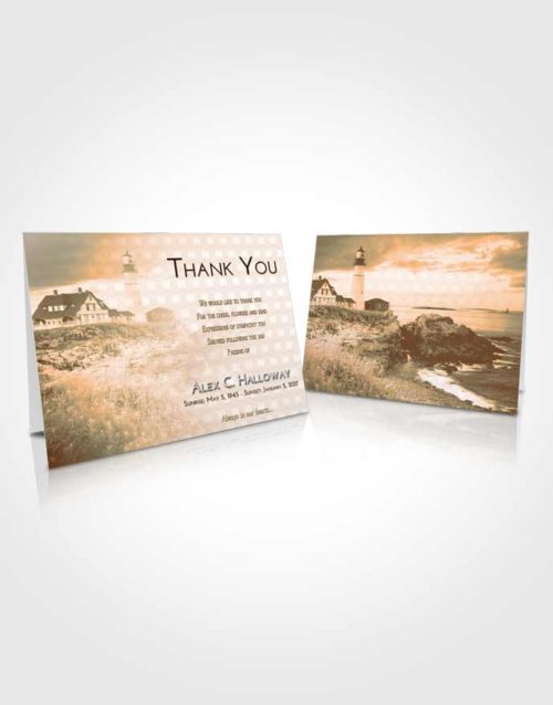 Funeral Thank You Card Template Soft Dusk Lighthouse Secret
